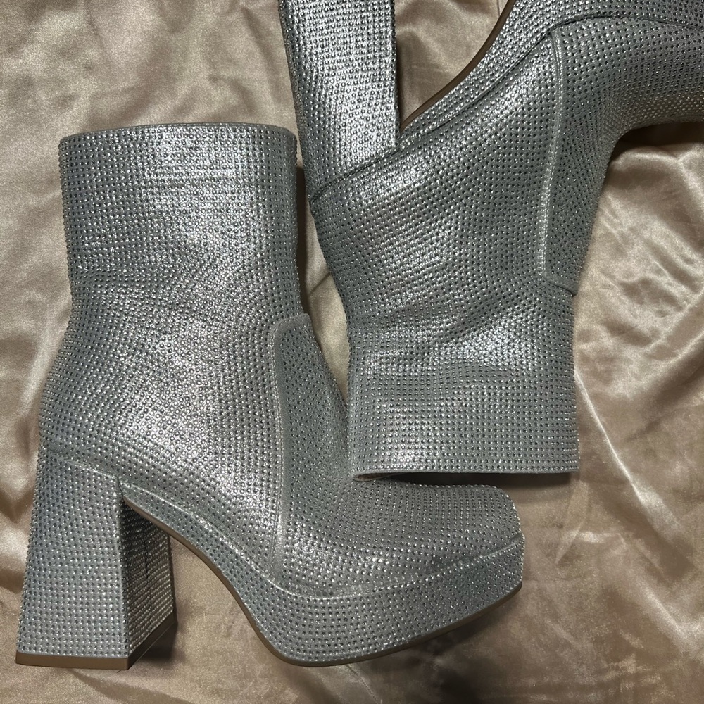Silver Sparkle Boots